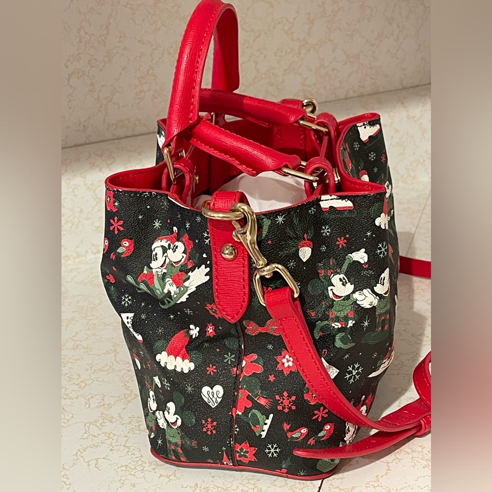 2017 Disney Dooney & Bourke Christmas Woodland Winter Crossbody Satchel Hand Bag - Picture 6 of 13